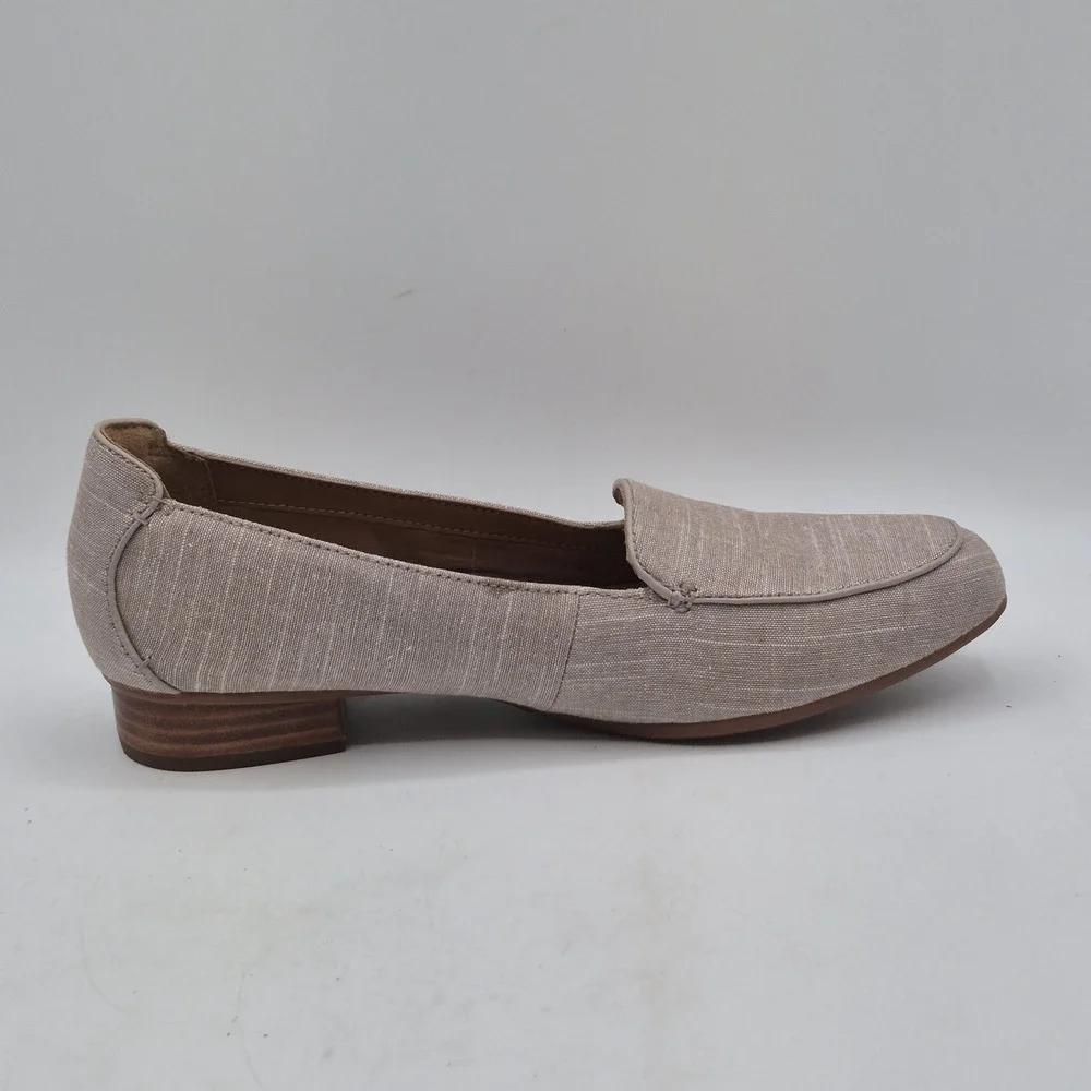 Clarks Shoes Womens‎ Size 9.5 Taupe Textile Loafer Flats Slip On Low Heel EU 41